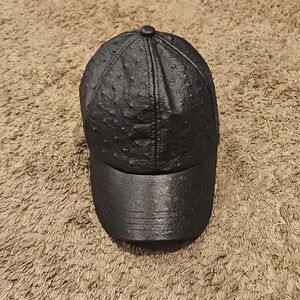 Black Textured Men's Cap